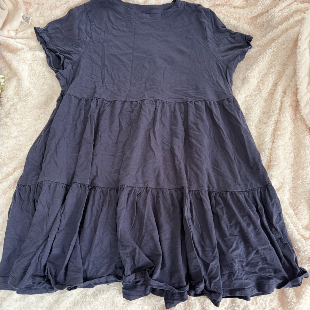 Casual Navy Tiered Dress